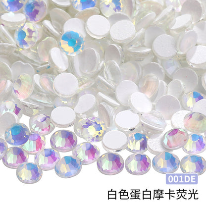 Guomao A-Diamond Even-Face Protein Mocha Fluorescent Ultra-Glitter Glass Diamond Jewelry Accessories DIY Phone Case Accessories Flat-Bottom Diamond