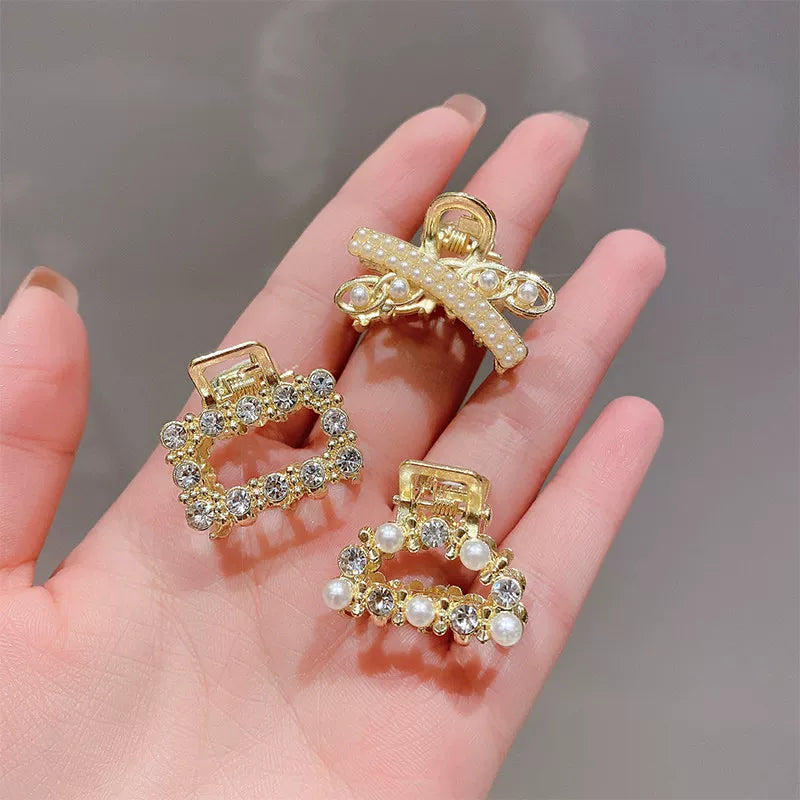 2026 new high-end flash diamond metal hairpin small grab clip women's bangs clip side forehead hairpin Korean headdress
