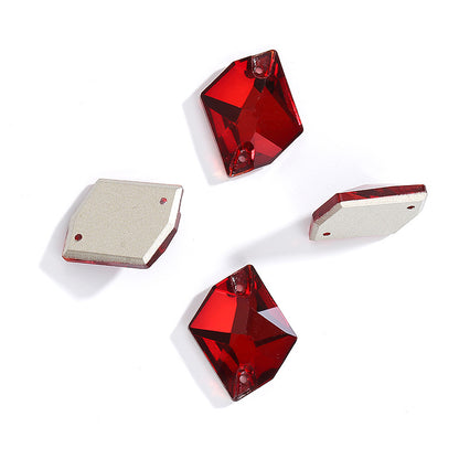 Flat Bottom Double Hole Special-Shaped Diamond - Super Flash AB Color Hand-Stitched Shoe Clothing Accessories