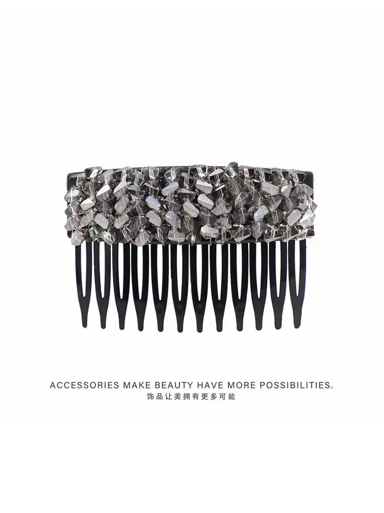 Elegant light luxury rhinestone hair comb, high-end inverted comb hair accessory, new style of bangs and loose hair organizer, side hair clip