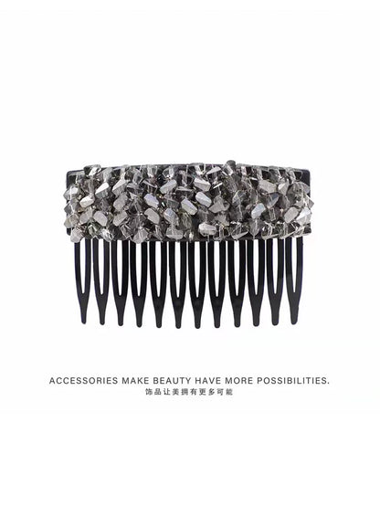 Elegant light luxury rhinestone hair comb, high-end inverted comb hair accessory, new style of bangs and loose hair organizer, side hair clip