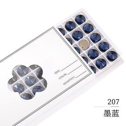 Flat Bottom Hand-Sewn Diamond K9 Satellite Round Flat Buckle Double Hole Punched Hand-Sewn Diamond Wedding Dress Apparel Accessories Super Flash Satellite