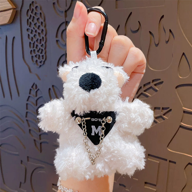 Cartoon Plush Cool Bear Key Chain - School Bag Small Pendant Cute Couple Bag Doll Keychain Gift