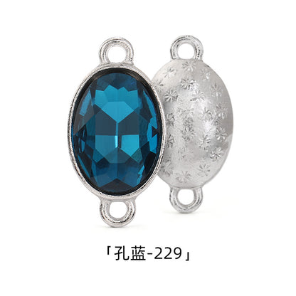 Oval 10*14mm double hanging zinc alloy silver chain headband pendant clothing DIY accessories hairpin headband hanging