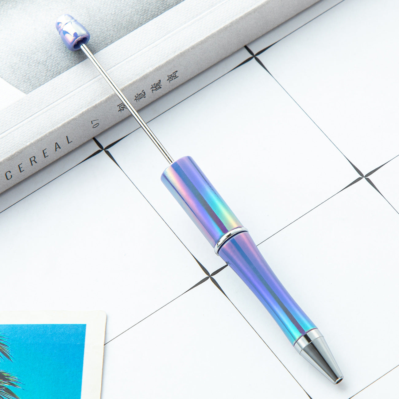 DIY Ballpoint Pen - Wholesale Plastic Printable Logo UV Gradient Beaded Pen