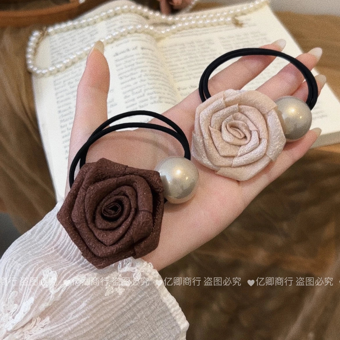 High-end dry rose hair tie, hair tie for women, 2026 new high-elasticity rubber band hair tie