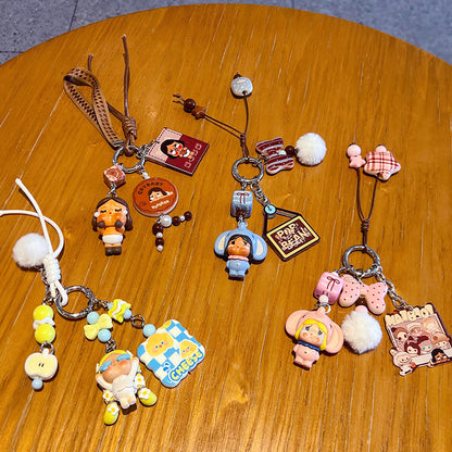 Handmade DIY crying bag cute grain change baby keychain doll pendant, small carry bag bag, beaded doll small pendant