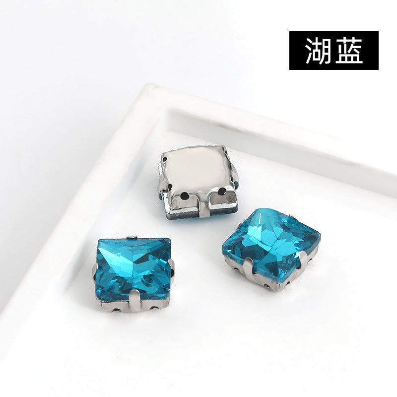 Square claw drill perforated hand sewing rhinestone wedding dress accessories handmade material accessories square claw drill