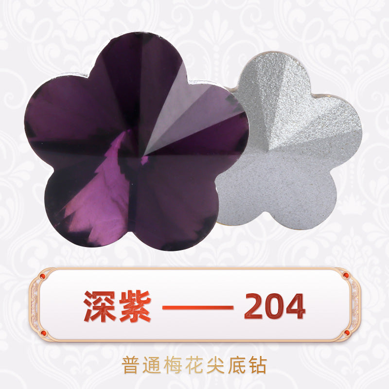 Factory wholesale plum blossom rhinestones, irregular pointed bottom glass rhinestones, phone diamond sticking materials, DIY jewelry accessories