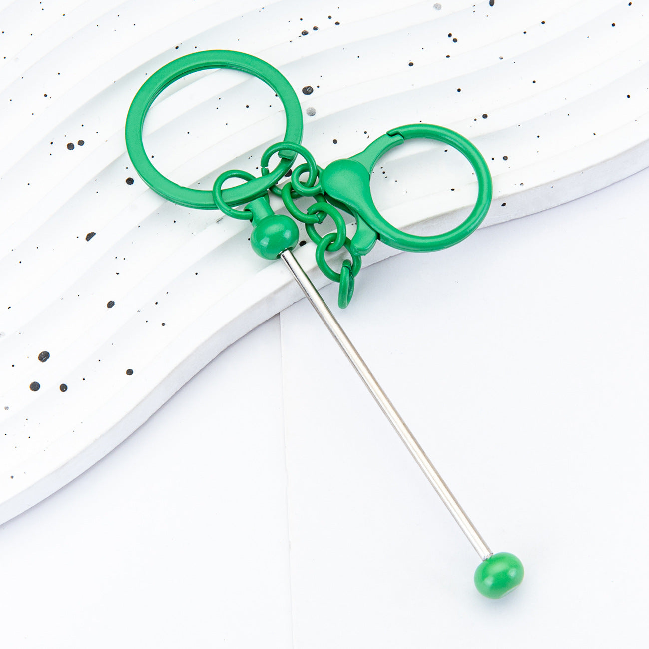 DIY Beaded Keychain - Wholesale Small Gift Pendant Metal Gradient Colored Keychain