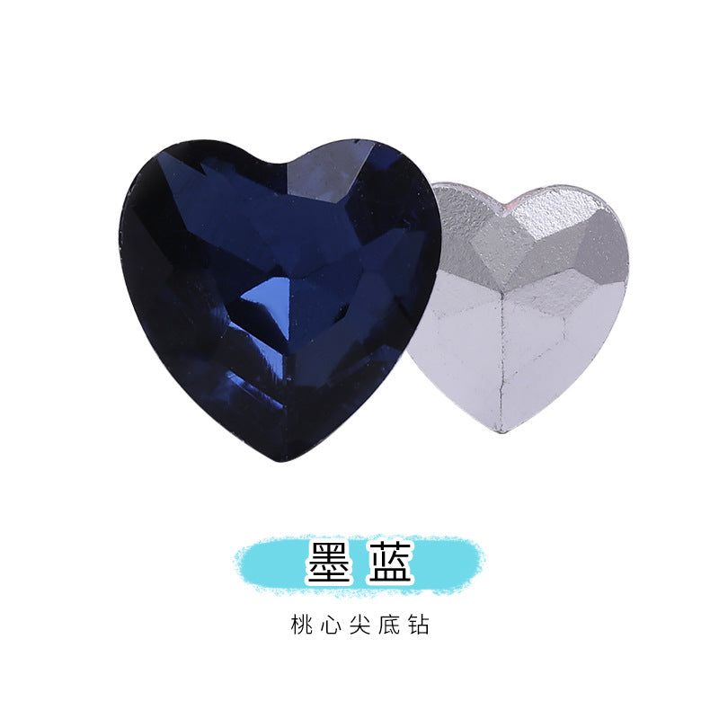 Heart Pointed Bottom Diamond Rhinestones - Crystal Glass Phone Sticker Clothing Headband Jewelry Accessories
