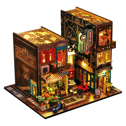 Jiate DIY Cottage Scarborough 3D Stereoscopic Handmade Assembly with Light Book Standing Model Exquisite Ornaments Gift Female