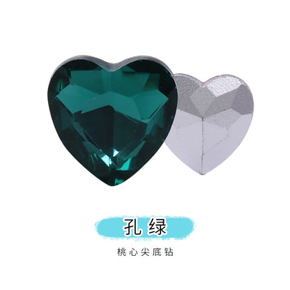 Heart Pointed Bottom Diamond Rhinestones - Crystal Glass Phone Sticker Clothing Headband Jewelry Accessories