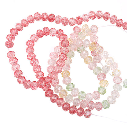 Multicolor Ice Flower Faceted Crystal Glass Beads - Wheel Scatter Bead Bracelet Necklace Accessories
