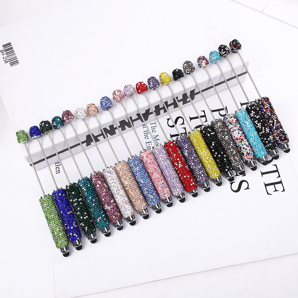 AB colorful full diamond touch screen pen DIY clay handmade rhinestone ballpoint pen live broadcast hot sale beaded gift pen hot sale
