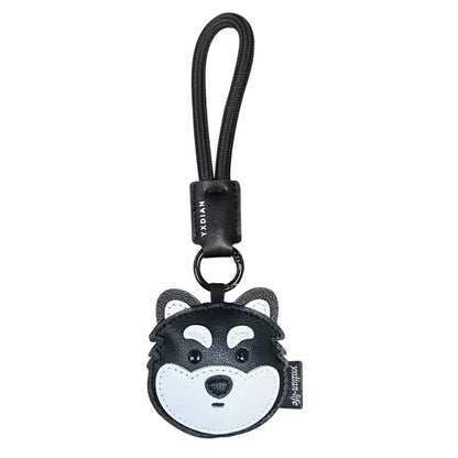 Creative PU leather Shiba Inu keychain doll pendant cute husky couple car keychain bag pendant