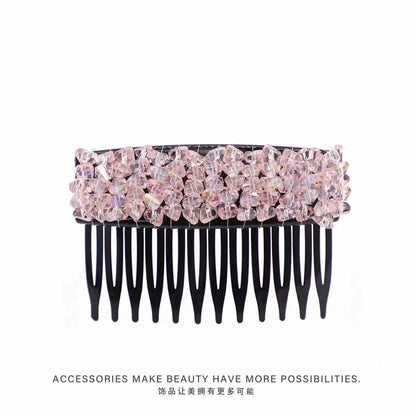 Elegant light luxury rhinestone hair comb, high-end inverted comb hair accessory, new style of bangs and loose hair organizer, side hair clip