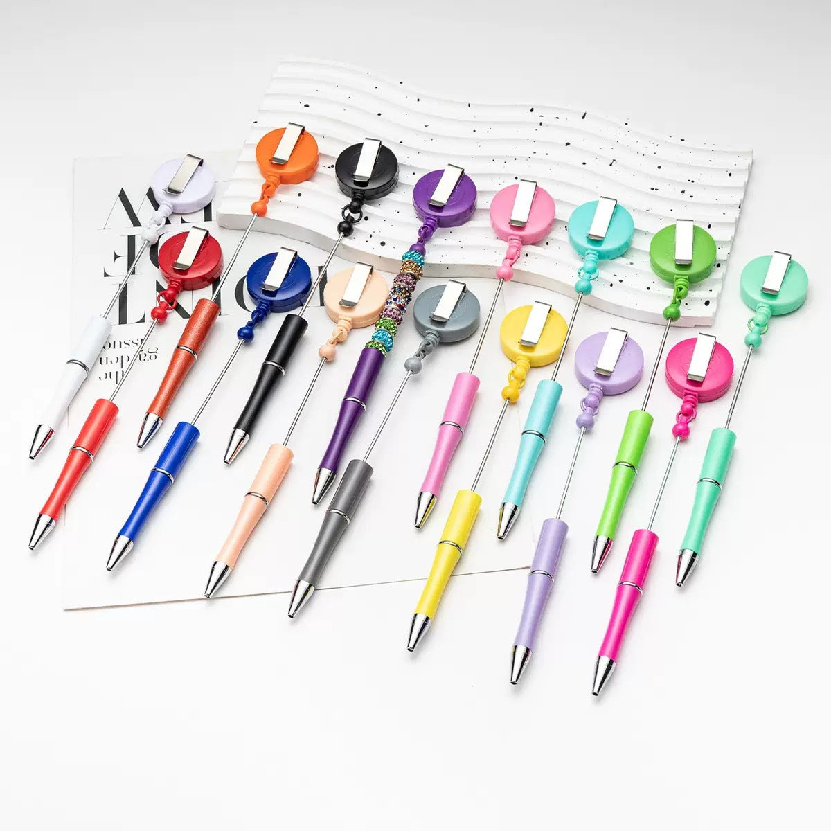 DIY easy to pull buckle ballpoint pen color plastic retractable doctor nurse badge card easy pull cable buckle
