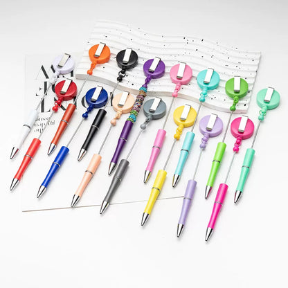 DIY easy to pull buckle ballpoint pen color plastic retractable doctor nurse badge card easy pull cable buckle