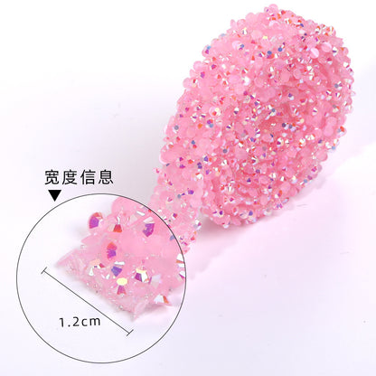 Jelly color resin drill strip adhesive self-adhesive hot iron drill rhinestone crafts clothing accessories accessories resin drill belt