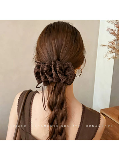 Leopard print banana clips for women, 2026 new high-end vertical hair clips, claw clips, high ponytail hair clips, hair clips, hair accessories