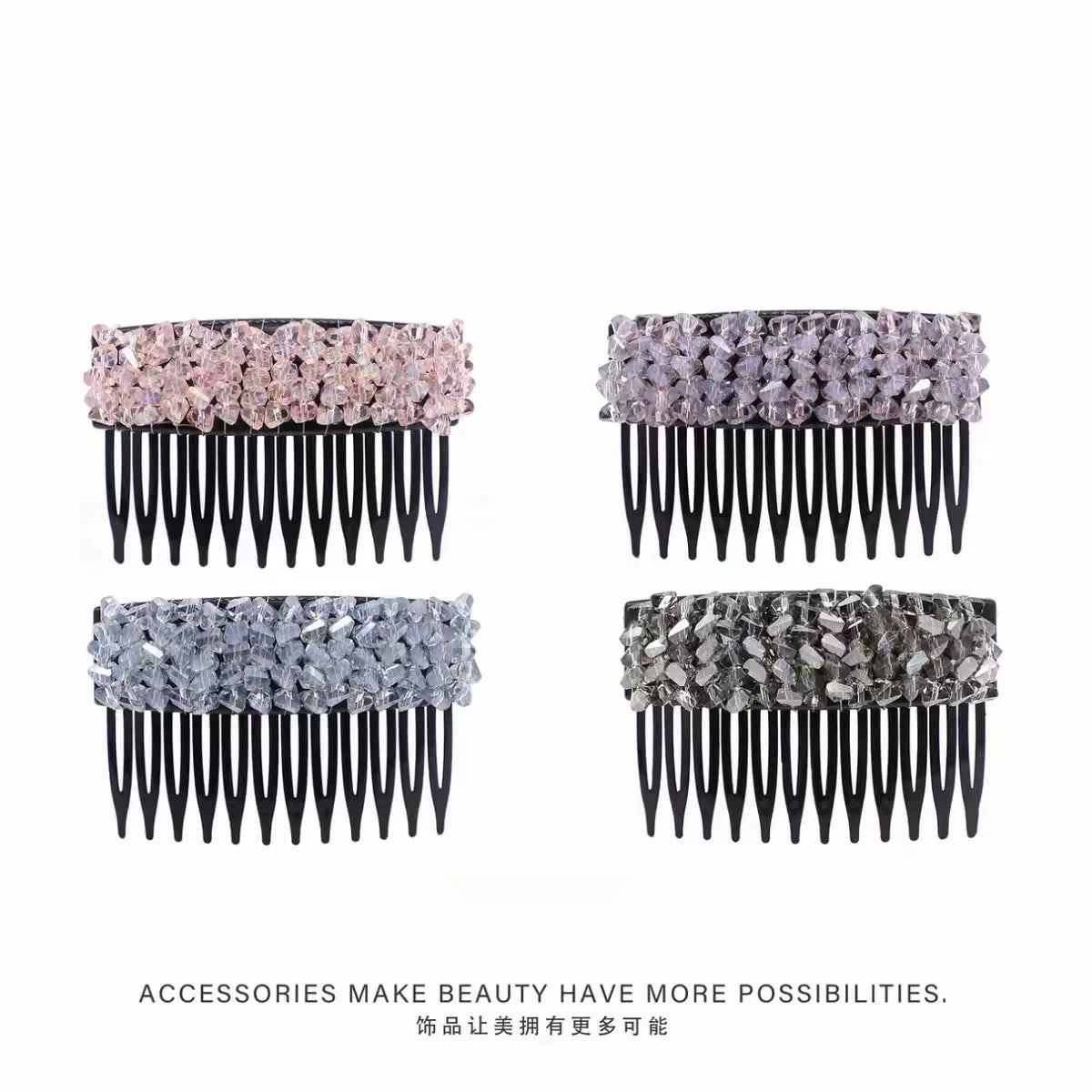 Elegant light luxury rhinestone hair comb, high-end inverted comb hair accessory, new style of bangs and loose hair organizer, side hair clip