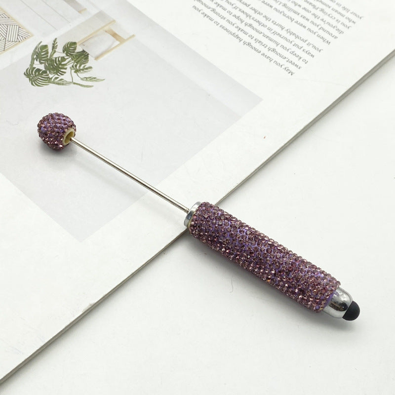 DIY touch screen full diamond ballpoint pen multi-function capacitive stylus cute pen ins solid color rhinestone touch screen pen in stock
