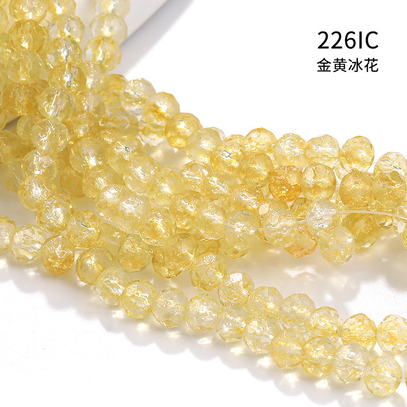 Multicolor Ice Flower Faceted Crystal Glass Beads - Wheel Scatter Bead Bracelet Necklace Accessories