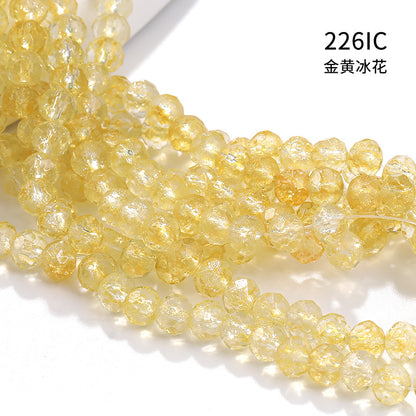 Multicolor Ice Flower Faceted Crystal Glass Beads - Wheel Scatter Bead Bracelet Necklace Accessories
