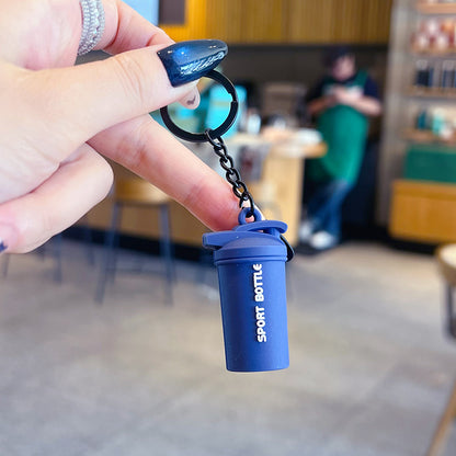 Creative Mini Fitness Barbell Piece Keychain Pendant Couple Car Bag Keychain Sports Small Pendant Wholesale