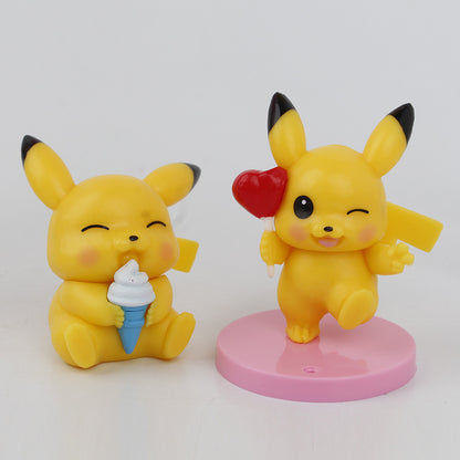 Figure foodie Pikachu 6 Q version elf full of dreams and tide play Pikachu children's toys decoration ornament figures