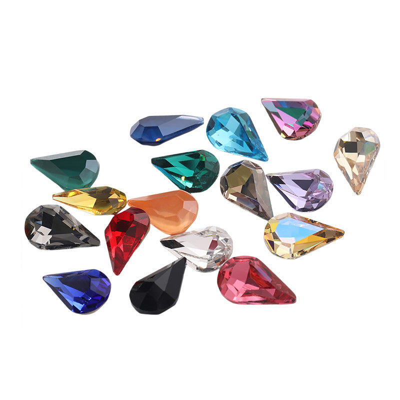 Cross-border source: Guazi pointed water drop, high-top diamond, special-shaped water rhinestone, DIY jewelry accessories, pointed bottom diamond, nail art sticker, diamond material