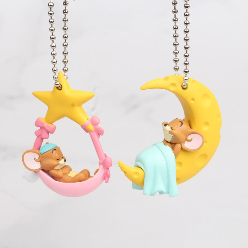 Spot cat and mouse sleeping cat set of 5 cat tom ornaments pendant keychain accessories doll DIY