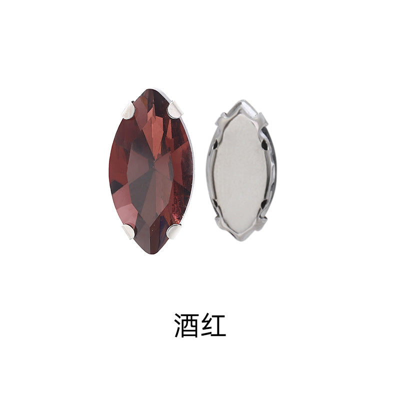 Navette Crystal Square Claw Rhinestones - Thickened Bottom Hand-Sewn Shoes Luggage Clothing Accessories