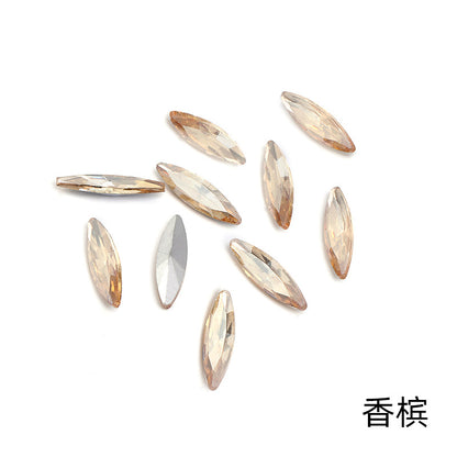 Pointed bottom slender marquise diamond crystal glass diamond mobile phone case diamond suit decoration diamond accessories pointed bottom fine marquise diamond