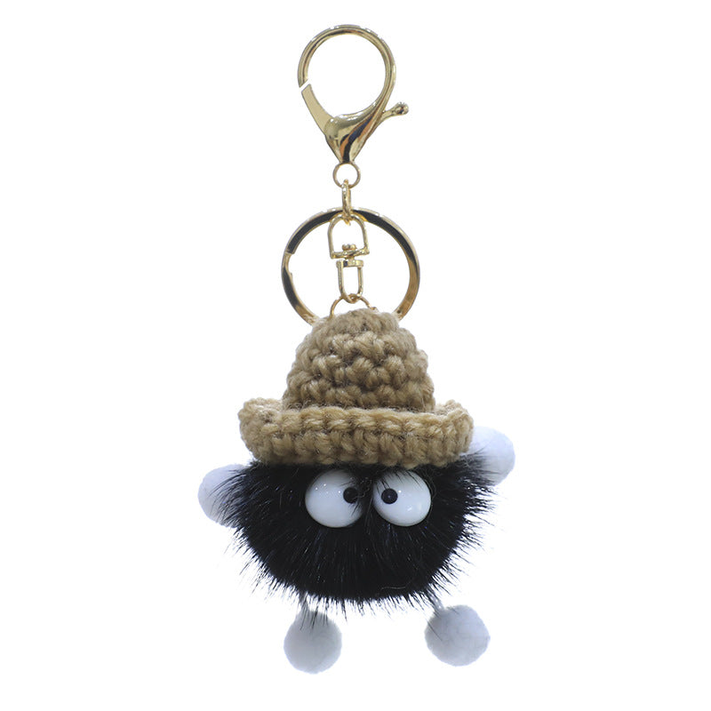 Imitation mink fur small briquette plush pendant, car keychain pendant, trinket, plush bag pendant, school bag pendant