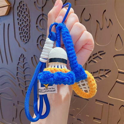 Hand Woven Badminton Pendant - Wool Finished Product Woven Badminton Keychain Bag Pendant Gift