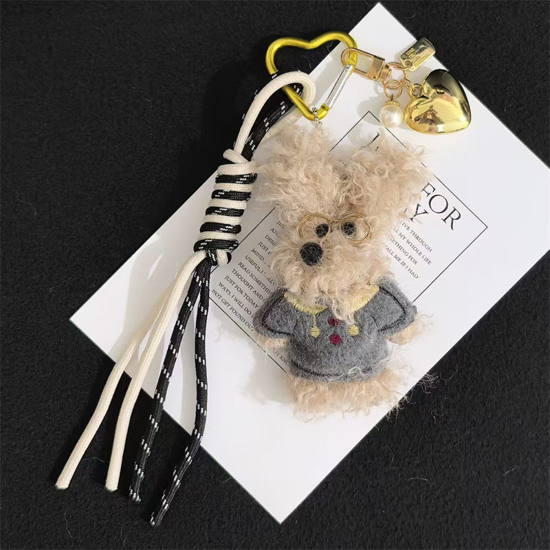 Original Sven dog plush pendant doll curly scribbled dog trendy toy doll student cultural and creative bag ornament
