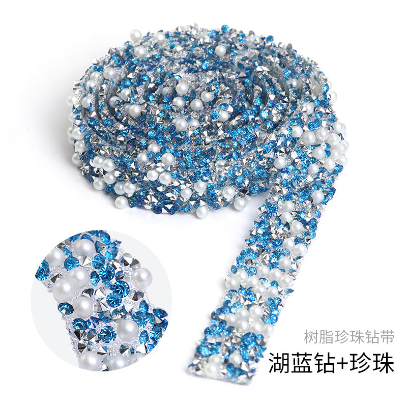 Resin Diamond Rhinestone Strips - Tear-Off Ready-to-Paste Sequins Hot Diamond Shoes Clothing Accessories and DIY crafty
