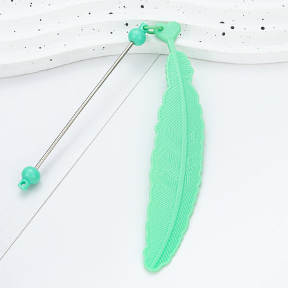Plastic Feather Bookmark - Cartoon Pendant Children Handmade Beaded Reading Mark Book Holder