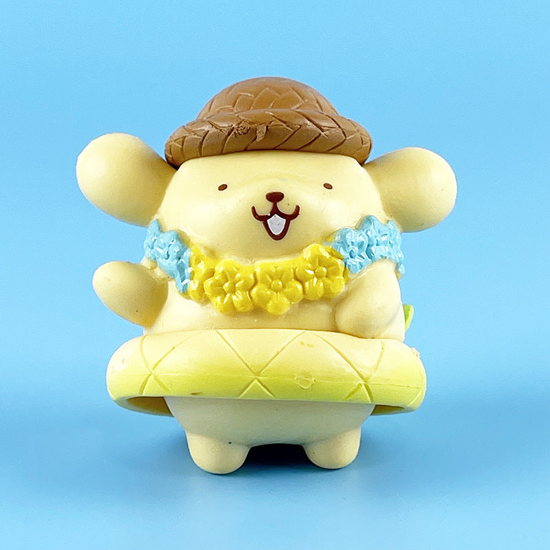 Ocean Swimming Circle Melody 6 Kulomi Twin Star Melody Cinnamon Dog Sanrio Doll Ornaments