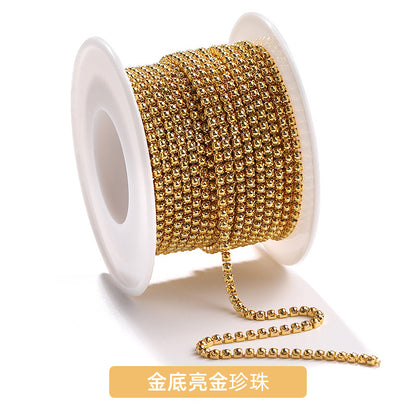 Factory supply pearl claw chain AB color chain 2mm dense claw chain DIY phone case diamond chain handmade material accessories