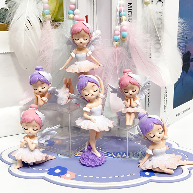 6 Angel Baby Figures Creative DIY Cake Decoration Cartoon Gacha Blind Box Doll Birthday Gift Toys