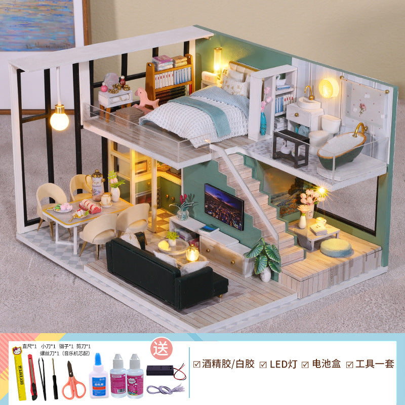 Yangbei DIY cabin making mini princess small house model assembly villa toy creative birthday gift female