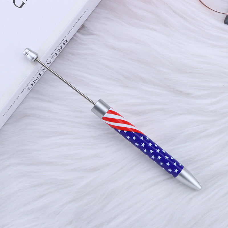 creative printed ballpoint pen diy beaded sunflower flag printed plastic ballpoint pen theme advertising gift pen