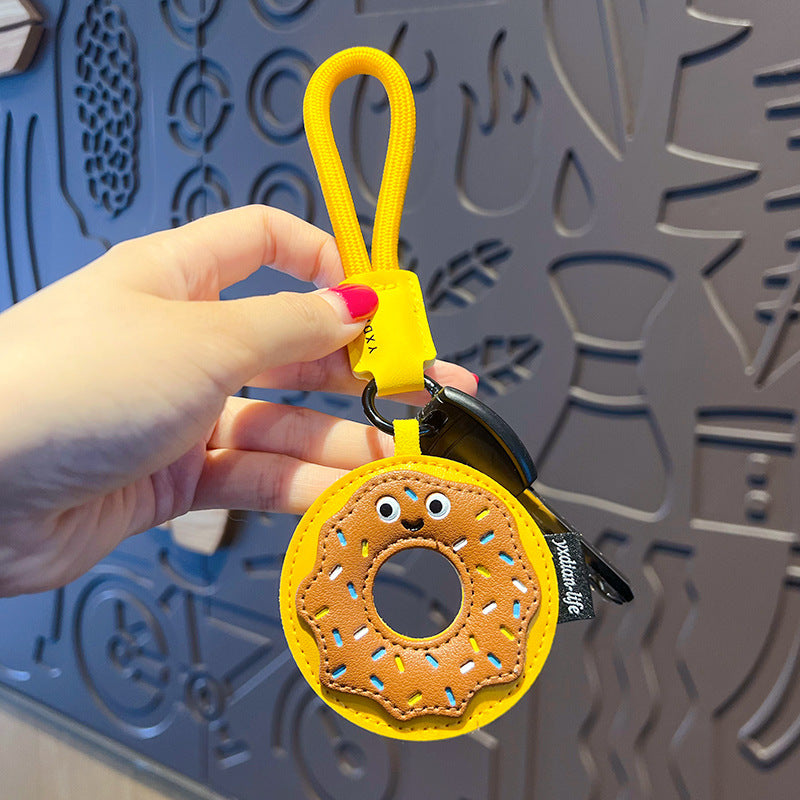 Creative PU leather simulation food keychain pendant couple hamburger car keychain bag pendant small gift