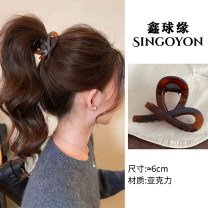 Large Versatile Grab Clip Women's Back of Head Shark Clip Korean Premium Hairpin 2026 Temperament Disc Hair Accessories