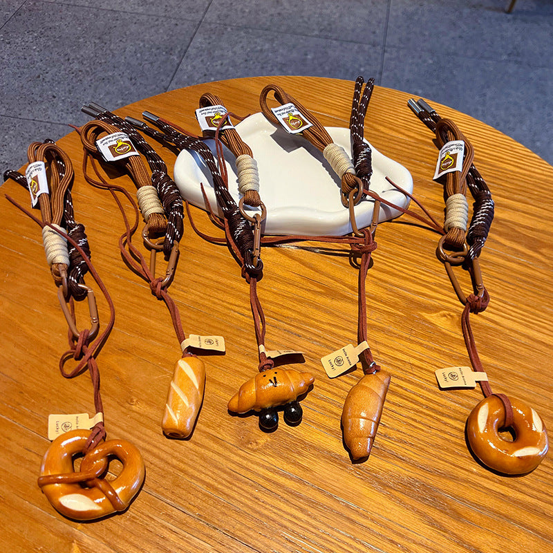 Creative miu system simulated alkaline water bread bracelet keychain pendant couple bag keychain small pendant wholesale