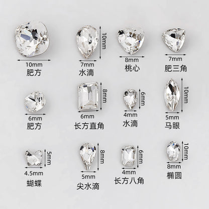 K9 white transparent rhinestones, multiple specifications of pointed bottom rhinestones, nail art rhinestones, luggage, activewear accessories, footwear, pointed sole rhinestones