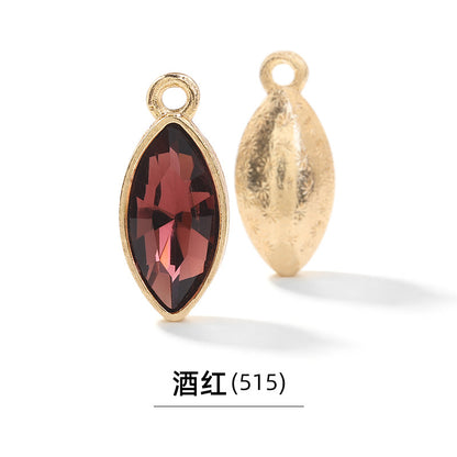 Xichuan horse eye zinc alloy pendant, gold base horse eye single pendant with diamond, DIY jewelry, earrings, doll pendants, horse eye rhinestone